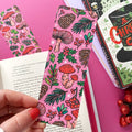 Pink Festive Winter Mushrooms Bookmark | Stacey McEvoy Caunt