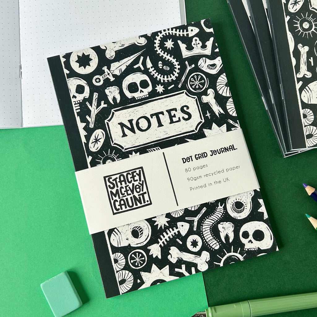 Skull and Bones Dot Grid Notebook | Stacey McEvoy Caunt