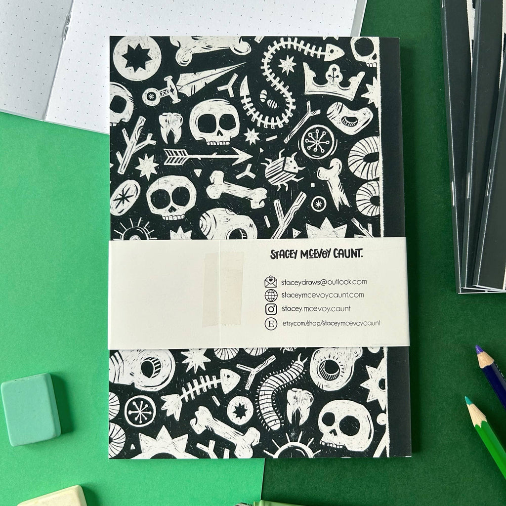 Skull and Bones Dot Grid Notebook | Stacey McEvoy Caunt
