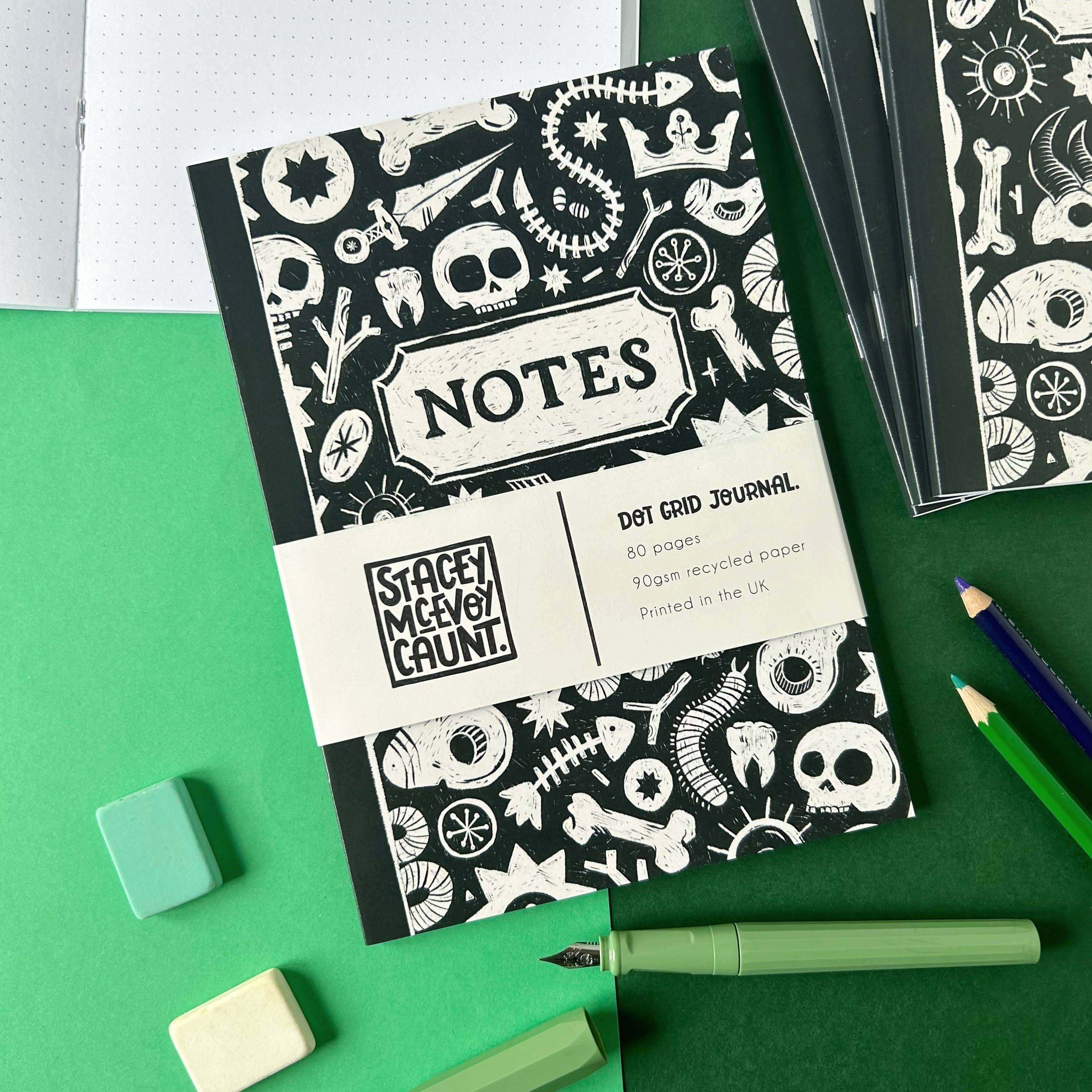 Skull and Bones Dot Grid Notebook | Stacey McEvoy Caunt